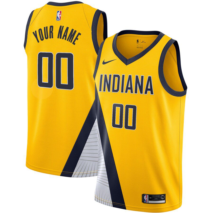 Men Indiana Pacers Nike Yellow Custom Swingman NBA Jersey